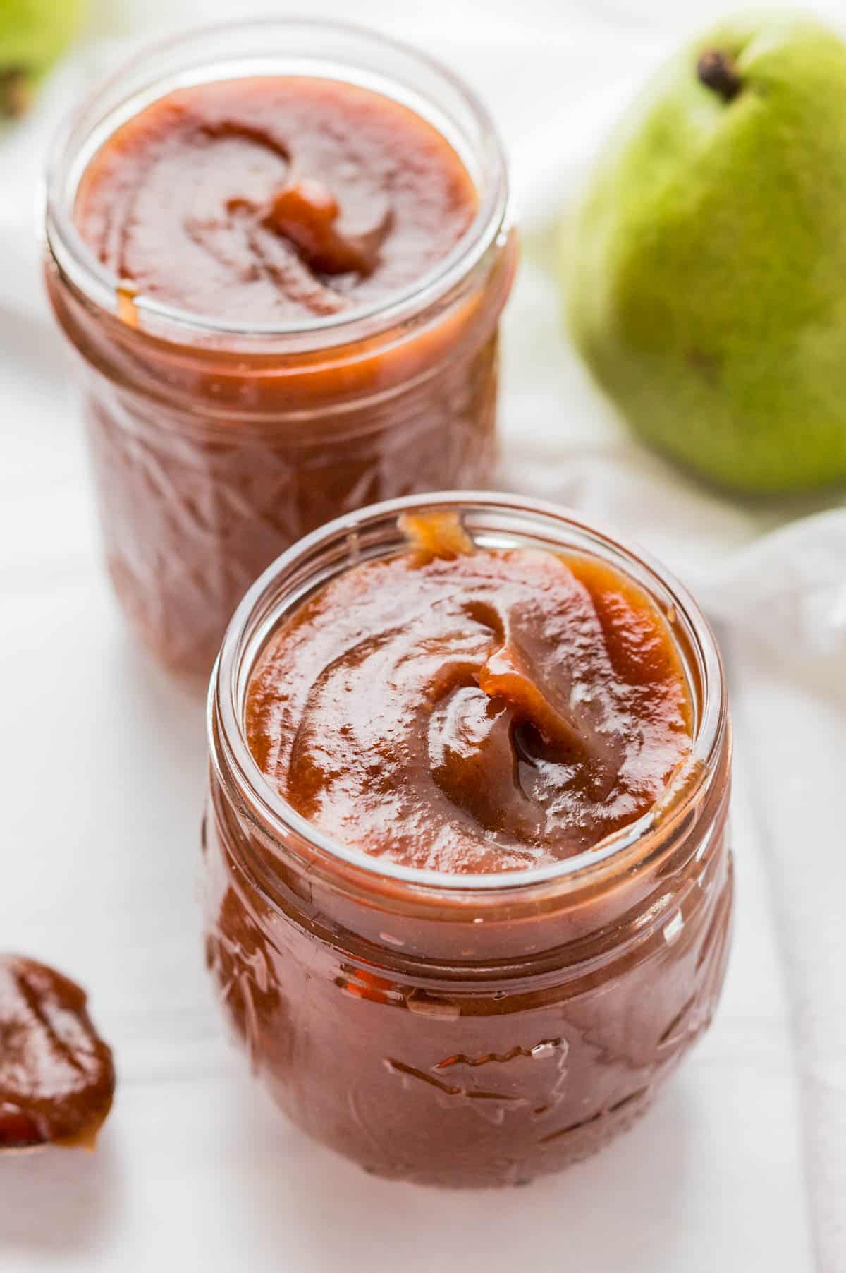 2 jars of spiced pear butter.