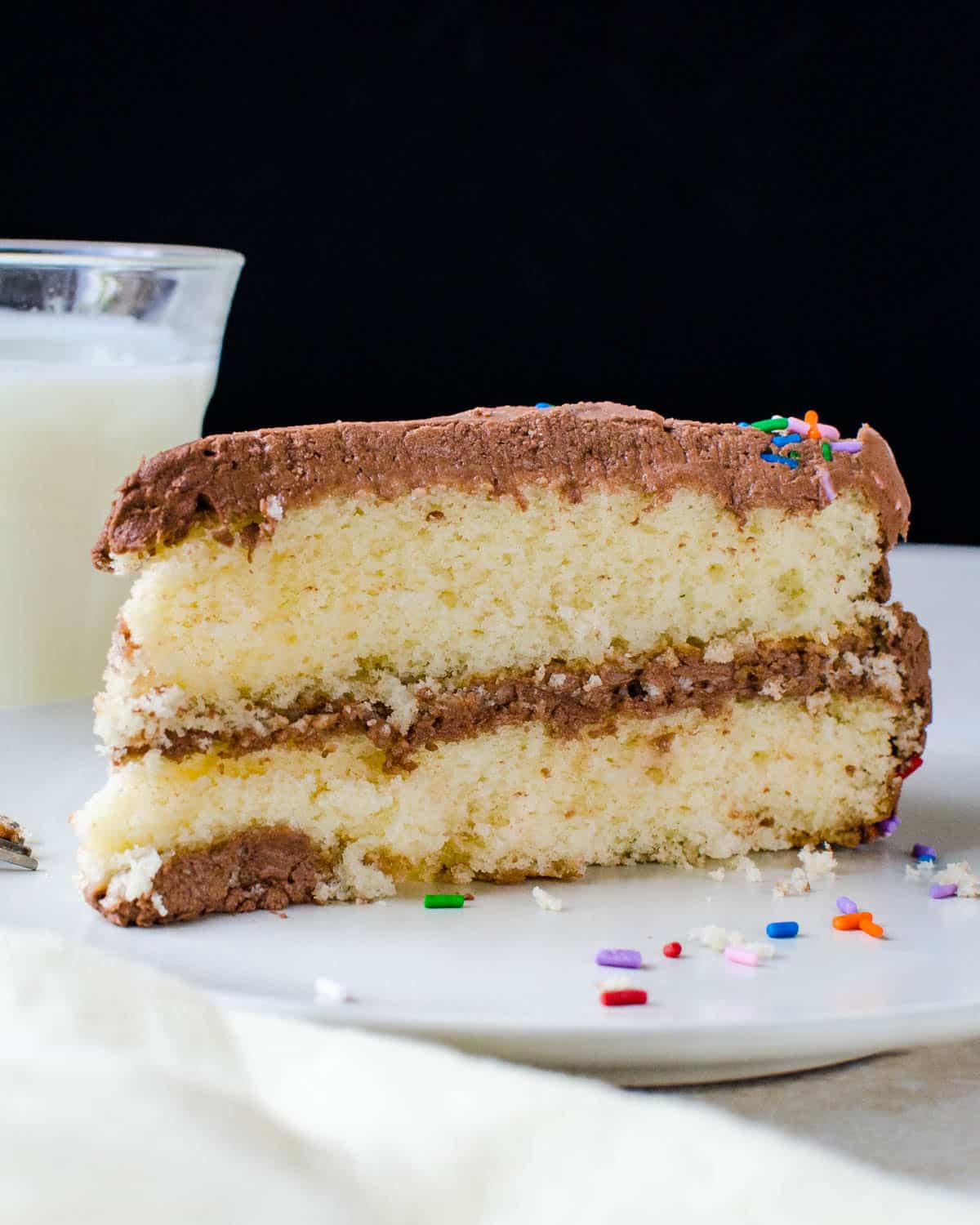 A slice of Myne's yellow cake.