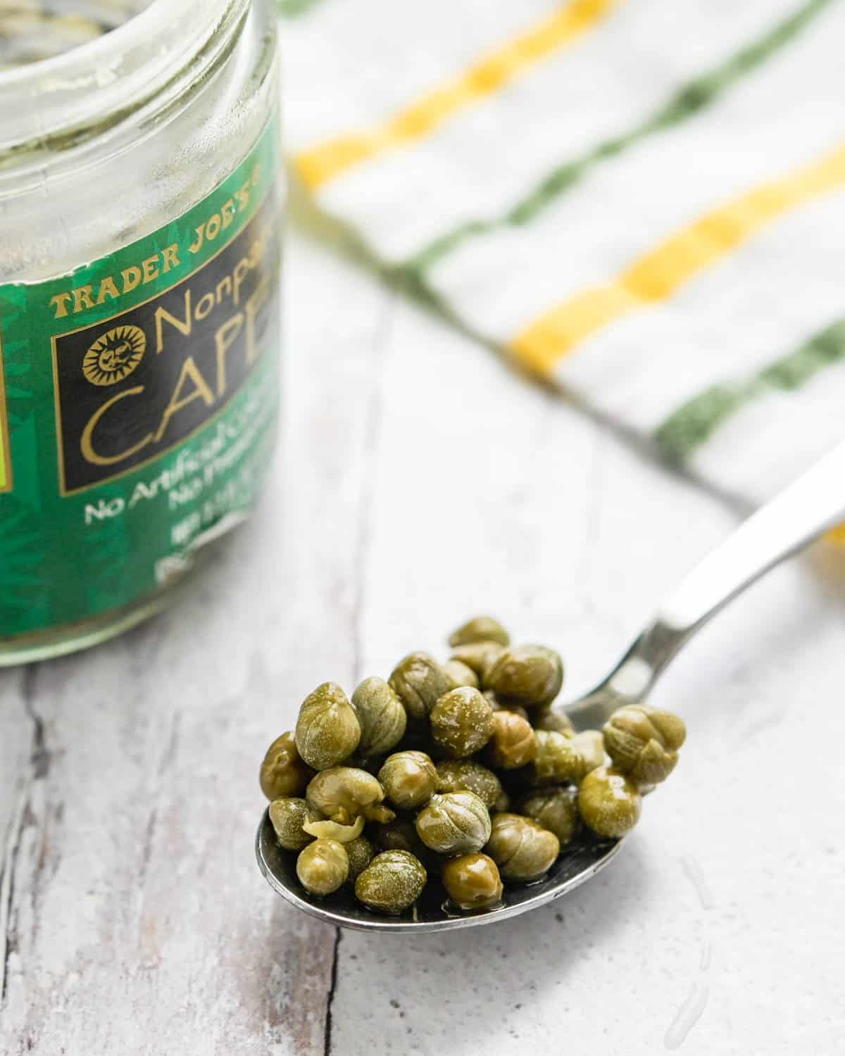 A spoonful of capers.