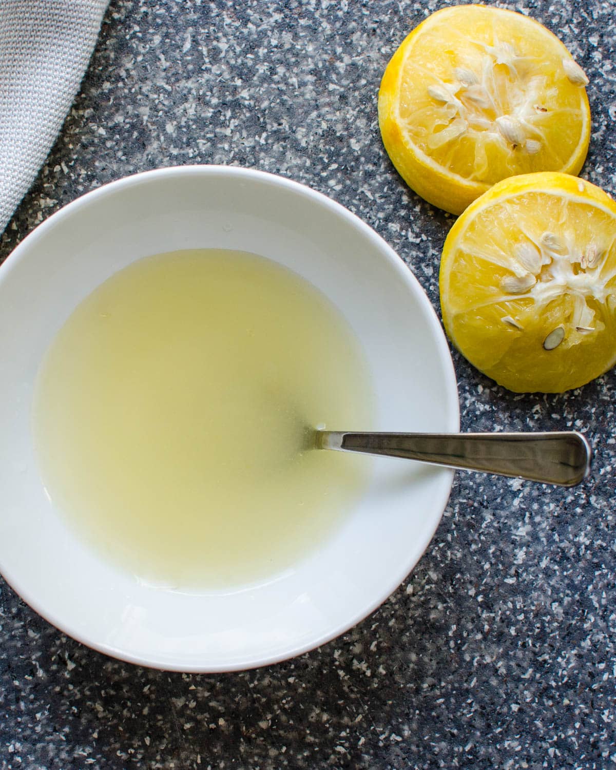 assembling the lemon glaze.