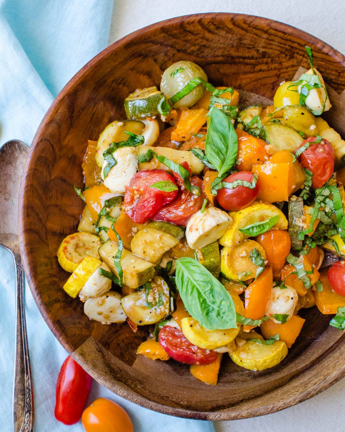 Serving the honey balsamic roasted vegetables as a side dish.