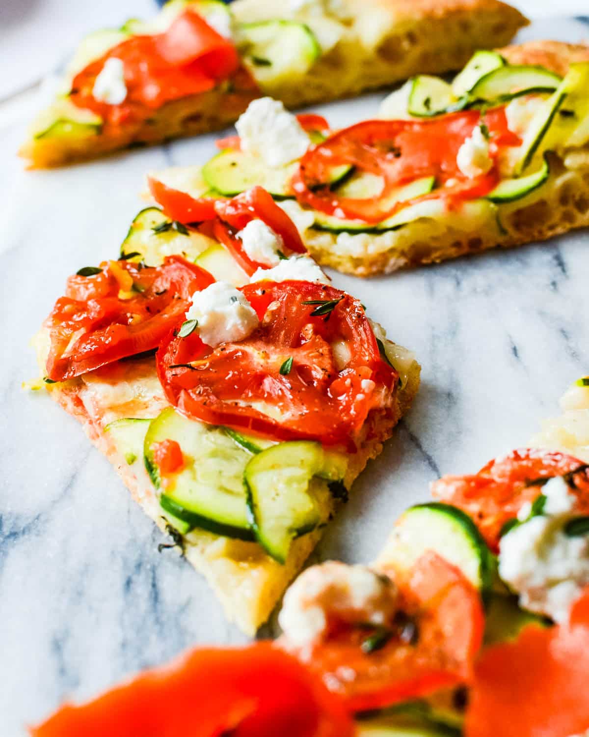 I was slicing the smoked salmon pizza into appetizer-sized portions.