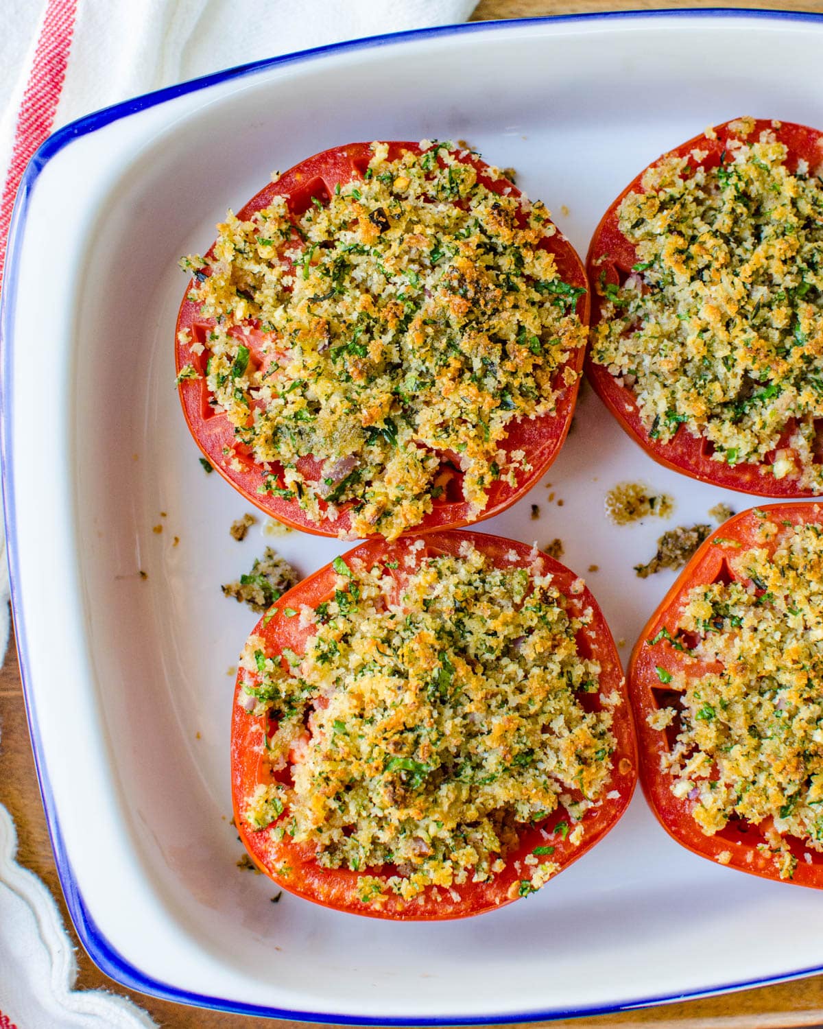 The baked provencal tomatoes after cooking.