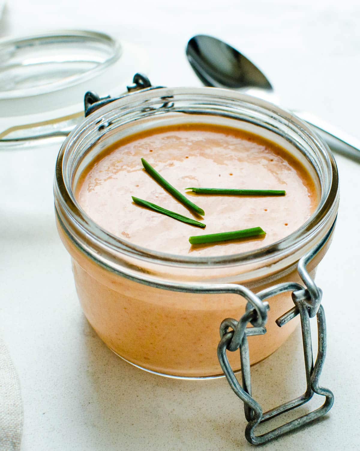 Refrigerate the sweet bell pepper aioli to allow it to thicken.