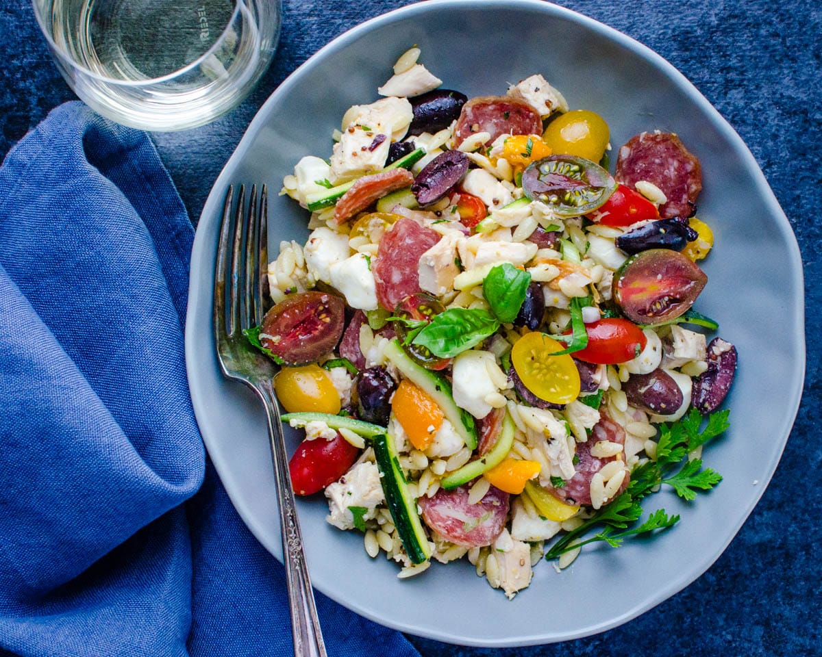 Try a little white wine to go with the lemon orzo salad recipe.