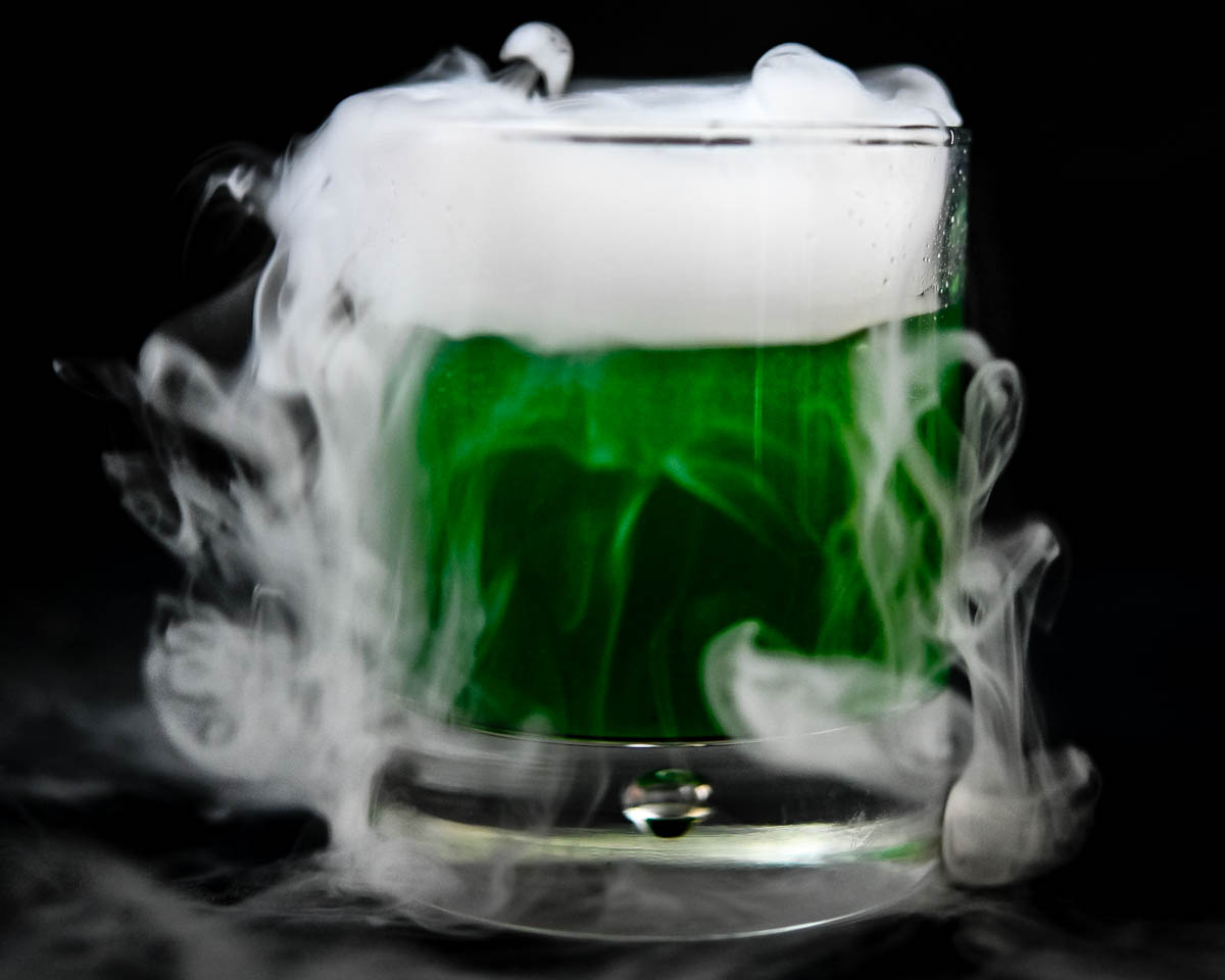 Dry ice gives the illusion of a creepy noxious gas.