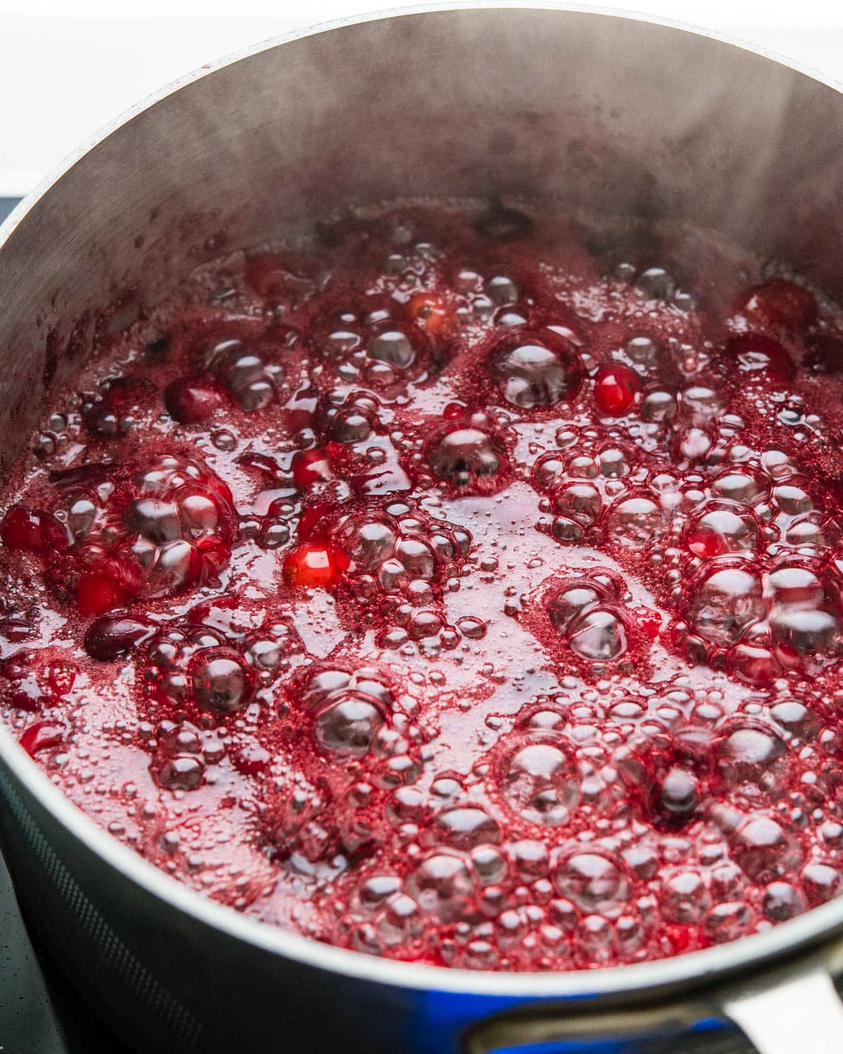 The cranberries will pop in the mulled wine as it simmers. 