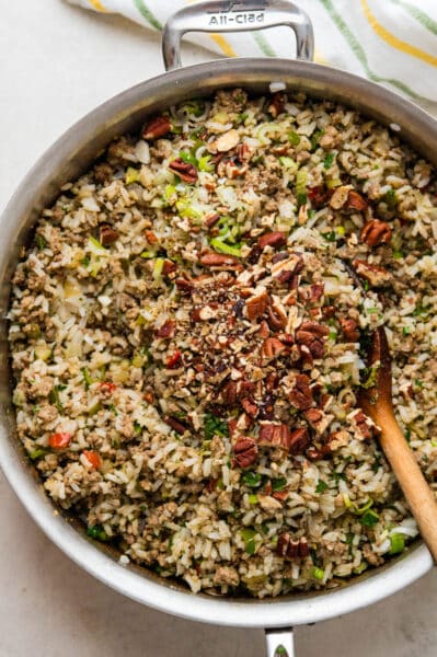 Savory Louisiana Rice Dressing (a holiday favorite) - Garlic & Zest