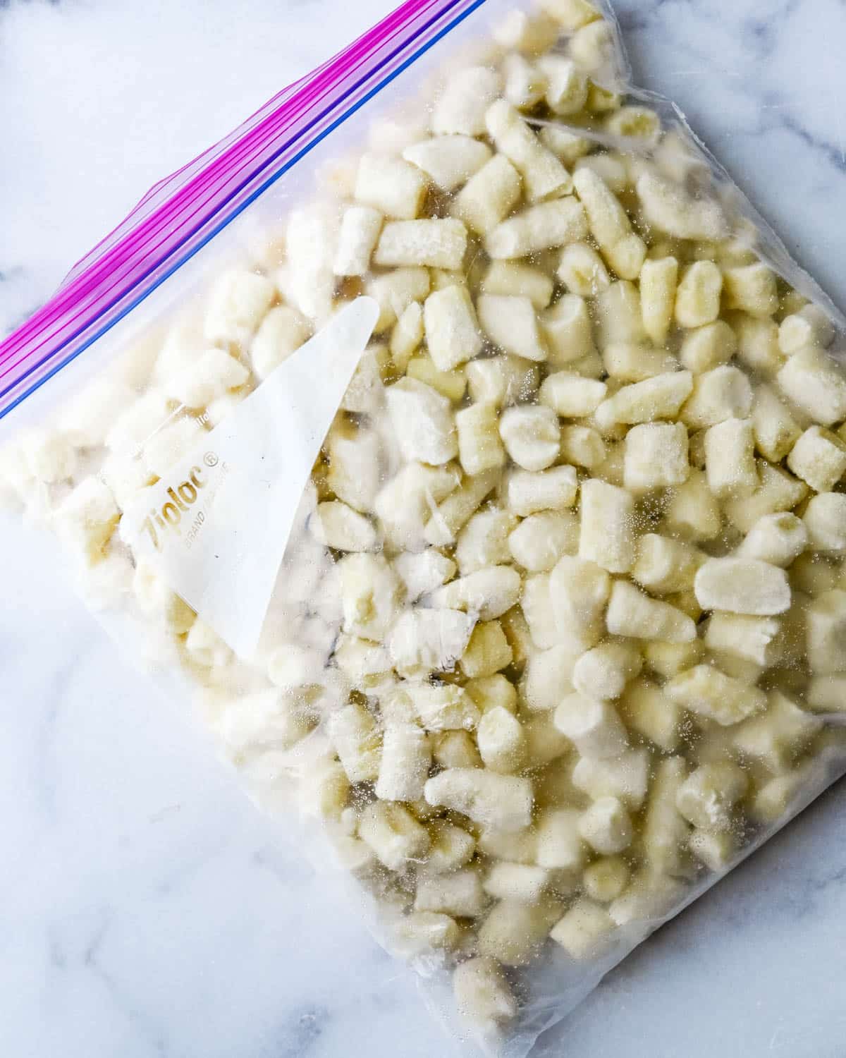 a bag of frozen gnocchi.