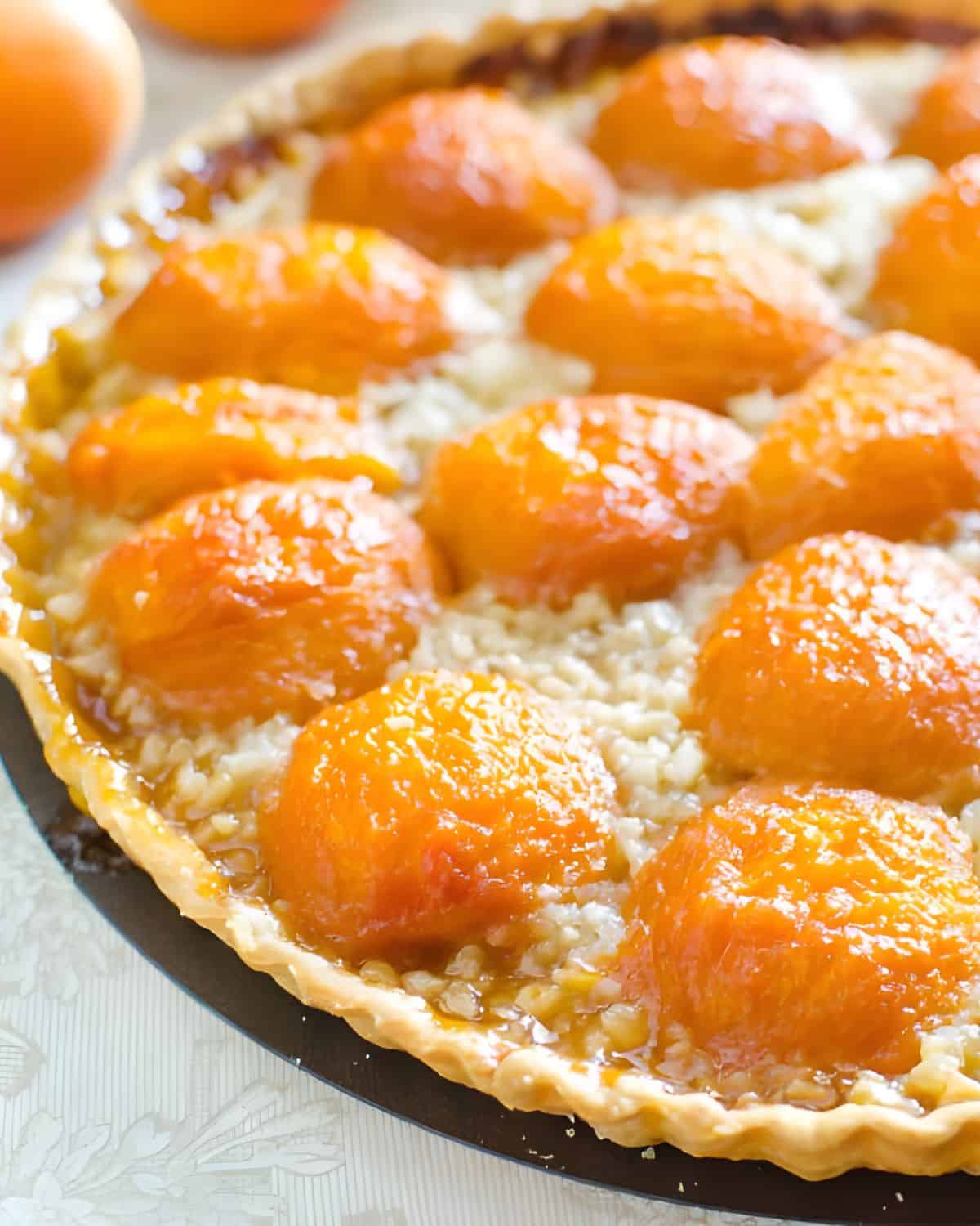 A large apricot tart.