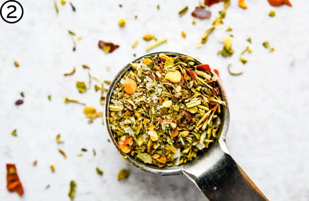 a spoonful of spices.