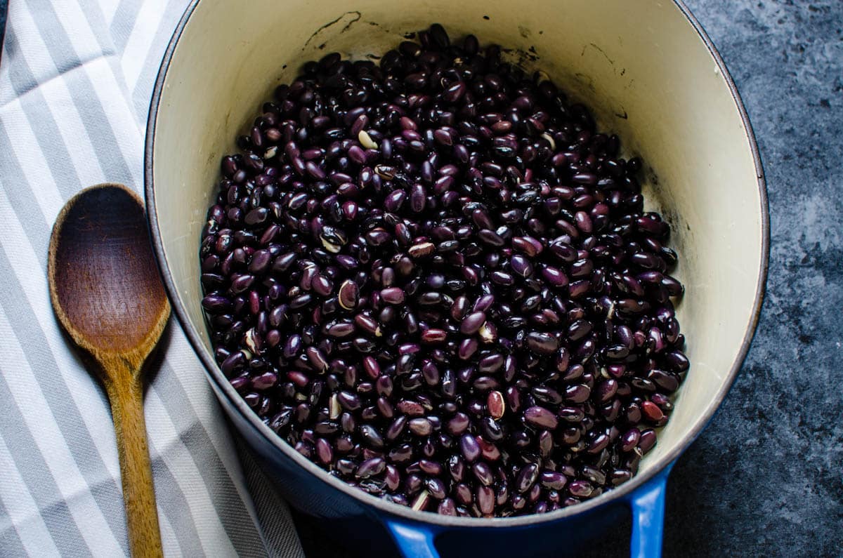 I soaked black beans in a dutch oven.