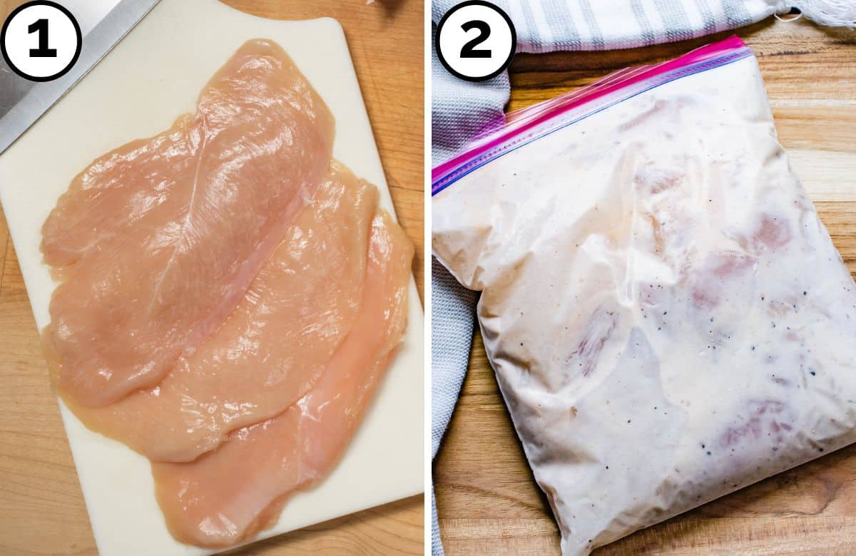Pounding and brining the yardbird.