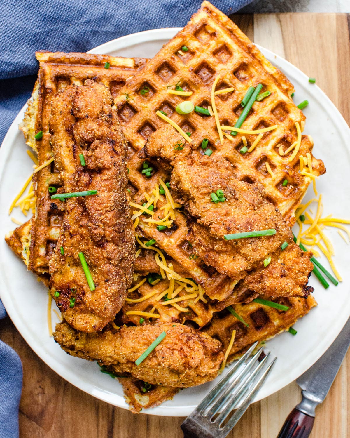 An overhead shot of the southern brunch dish.