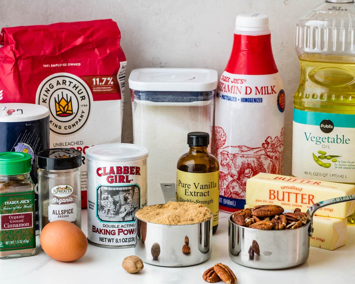 Ingredients for new york crumb cake.