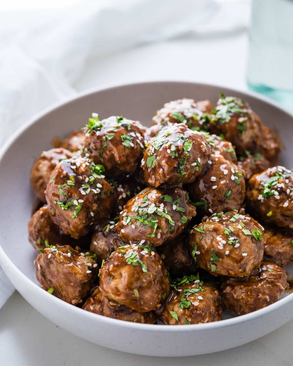 Asian Meatballs with Tangy Glaze - Garlic & Zest