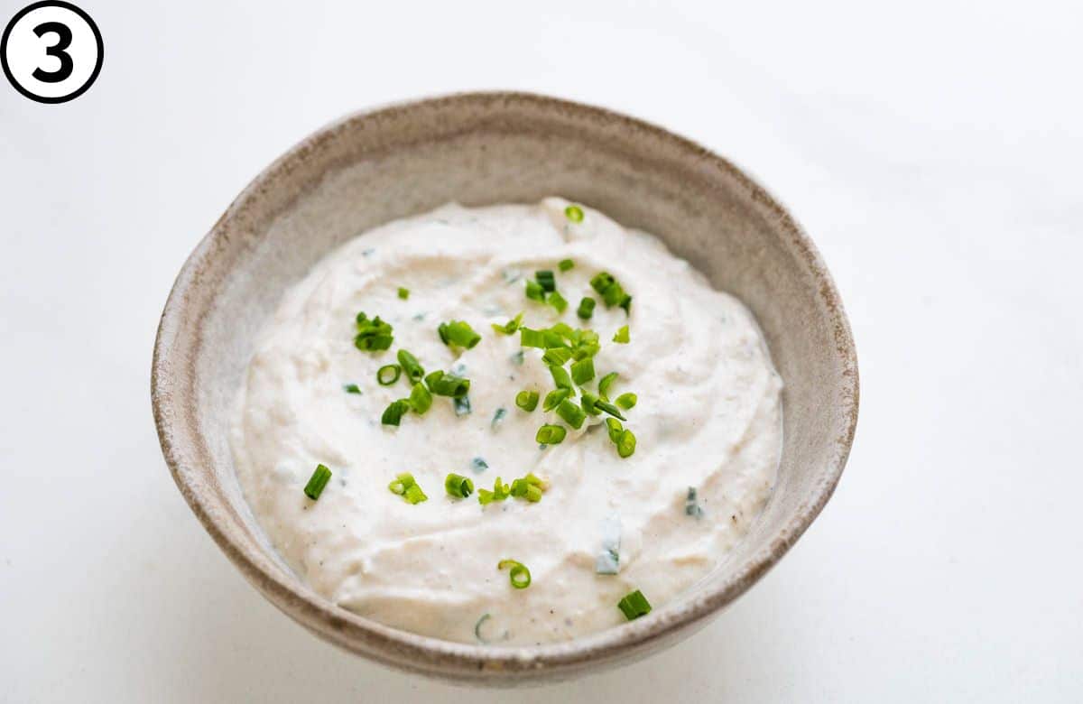 Serving the horseradish sauce.