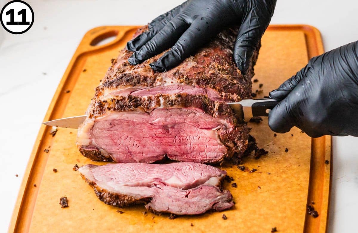 Carve the meat.
