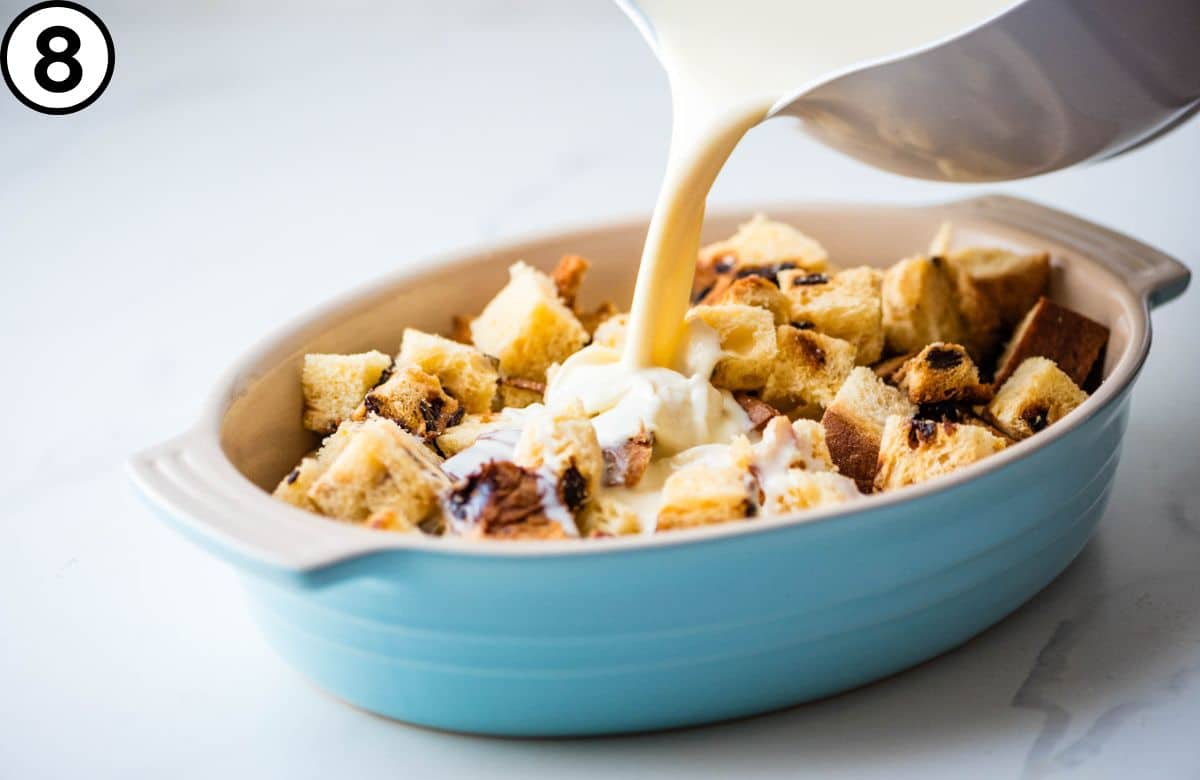 Add the custard.
