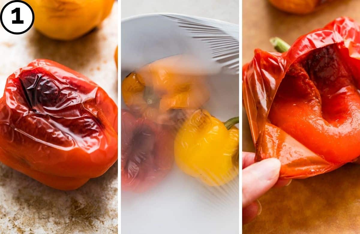 steps for roasting the red pepper.