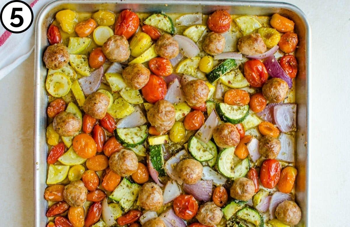 roasting sheet pan sausage and peppers.