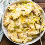 An overhead shot of the Irish colcannon.