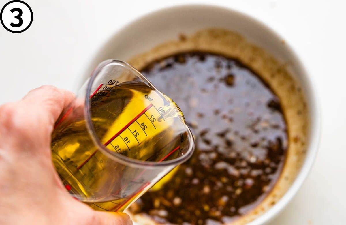 adding olive oil.