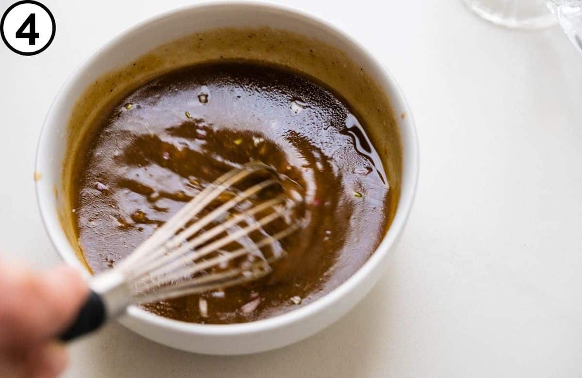 Whisk until the oil is emulsifed.