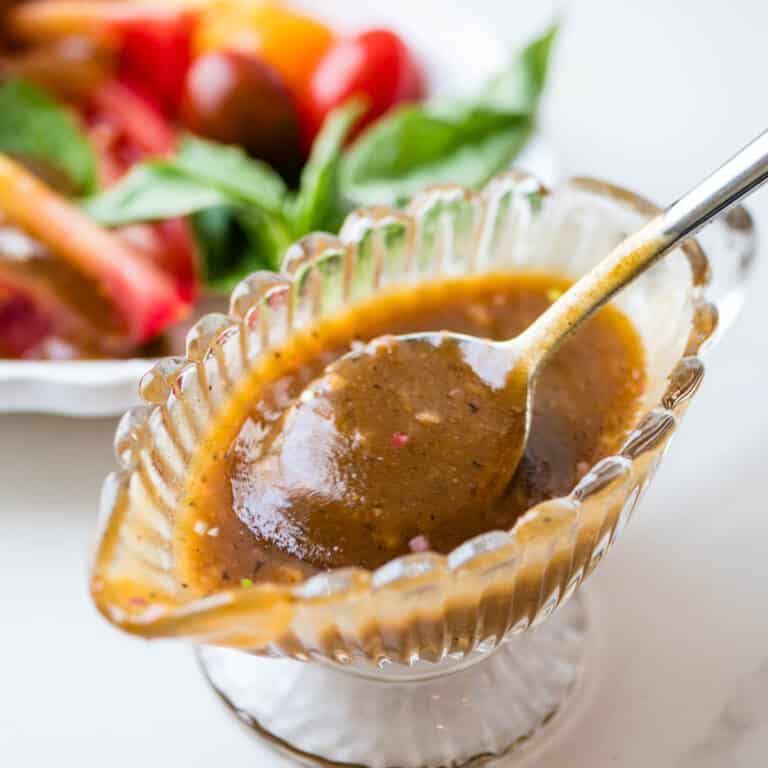 Balsamic Dressing in a saucier.