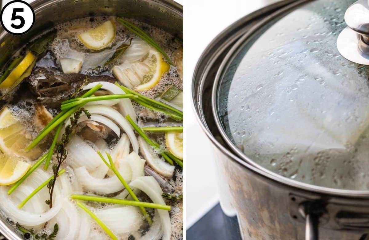 Bring the liquid to a simmer.