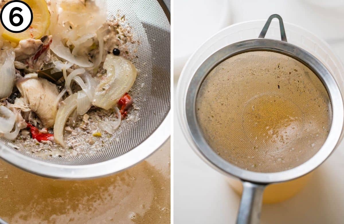 Strain the stock.