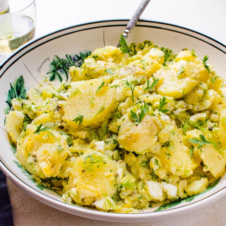 French Potato salad (no mayo) with eggs.