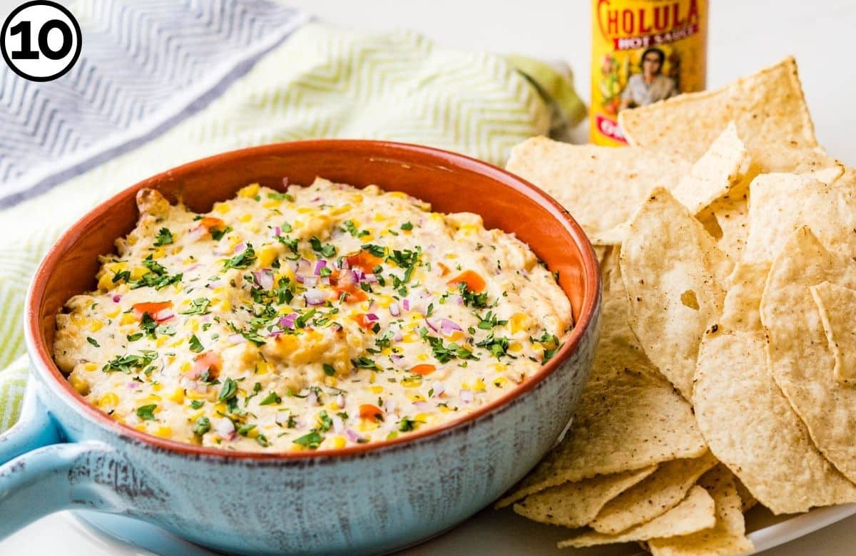 Garnish the dip.