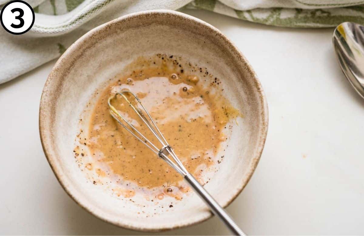 Whisking the base ingredients.