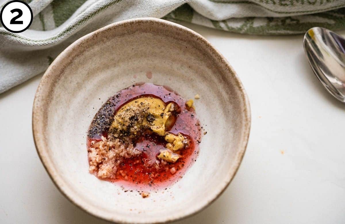 Adding red wine vinegar to those ingredients.