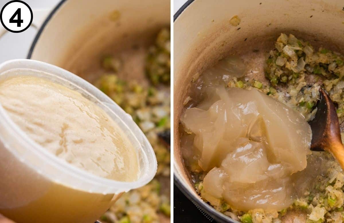 Add the fish stock.